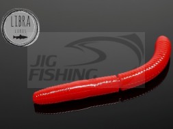 Силиконовые приманки Libra Lures Fatty D Worm 65mm #021 Red