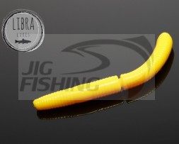 Силиконовые приманки Libra Lures Fatty D Worm 55mm #007 Yellow