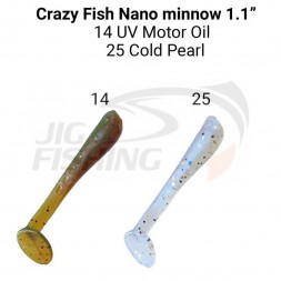 Мягкие приманки Crazy Fish Nano Minnow 1.1&quot;  #14 UV Motor Oil #25 Gold Pearl