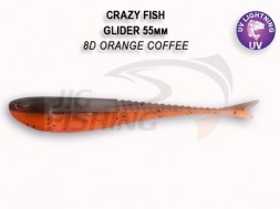 Мягкие приманки Crazy Fish Glider 2.2&quot; 8D Orange Coffee
