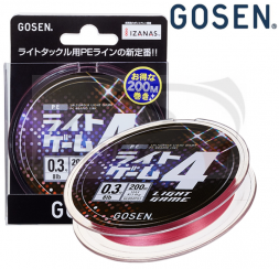 Шнур Gosen Light Game X4 200m Pink #0.2 0.074mm 2.3kg