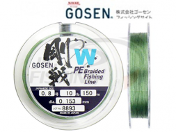 Шнур Gosen W4 PE Braid Green 150m #4 0.342mm 21kg