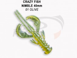 Мягкие приманки Crazy Fish  Nimble 1.6&quot; #01 Olive