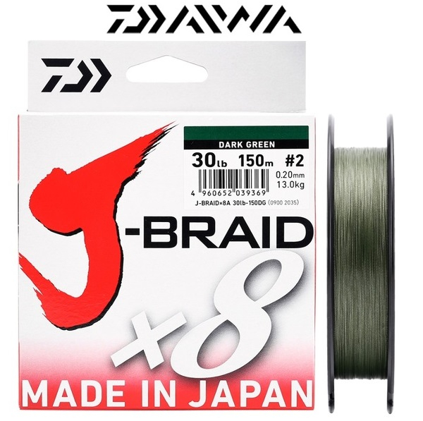 Daiwa J-Braid PE X8 150m Dark Green