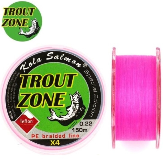 Trout Zone 4X Teflon PE Line Hybrid Pink 150m