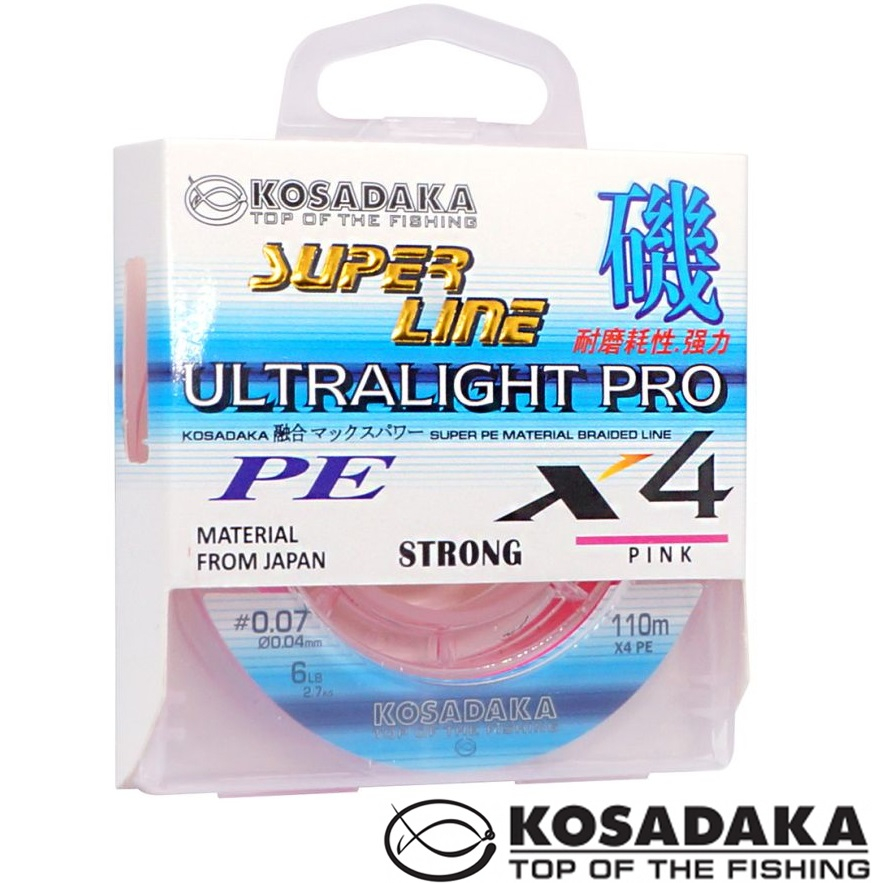 Kosadaka Super Line PE X4 Ultralight Pro 110m Pink