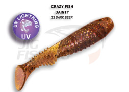 Мягкие приманки Crazy Fish Dainty 3.5&quot;  32 Dark Beer