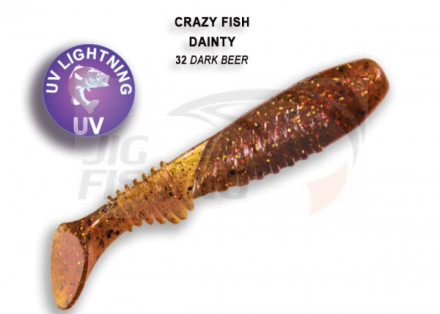 Мягкие приманки Crazy Fish Dainty 3.5&quot;  32 Dark Beer