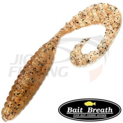 Мягкие приманки Bait Breath Curly Grub 3.5&quot; #Ur25 Clear Gold Orange Seed