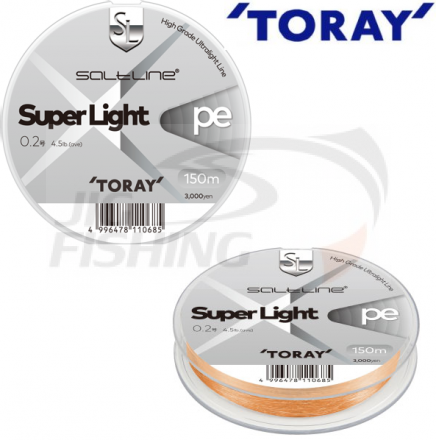 Шнур Toray Saltline Super Light PE 150m Orange #0.3 0.09mm 2.8kg