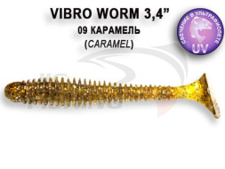 Мягкие приманки Crazy Fish Vibro Worm 3.4&quot; 09 Caramel