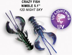 Мягкие приманки Crazy Fish  Nimble 5&quot; #12D Night Sky
