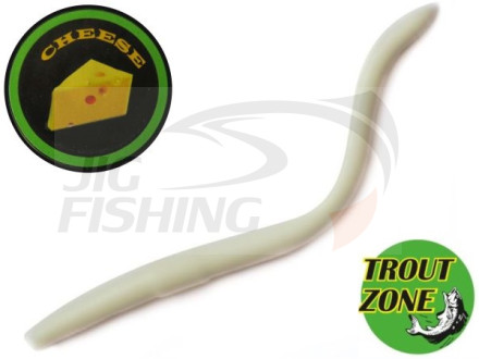 Мягкие приманки Trout Zone Wake Worm 2.4&quot; #White Cheese