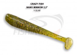 Мягкие приманки Crazy Fish Nano Minnow 2.2&quot; #01 Olive