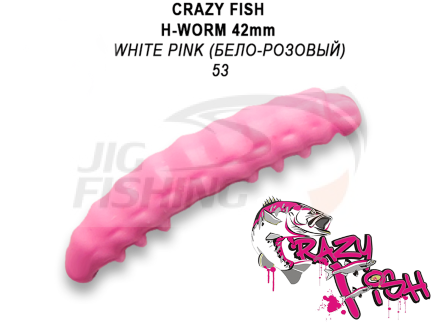 Мягкие приманки Crazy Fish MF H-Worm 1.65&quot; #53 White Pink (Сheese)