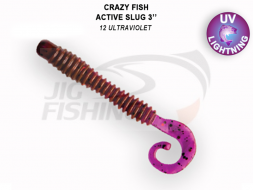 Мягкие приманки Crazy Fish Active Slug 3&quot; #12 Ultraviolet