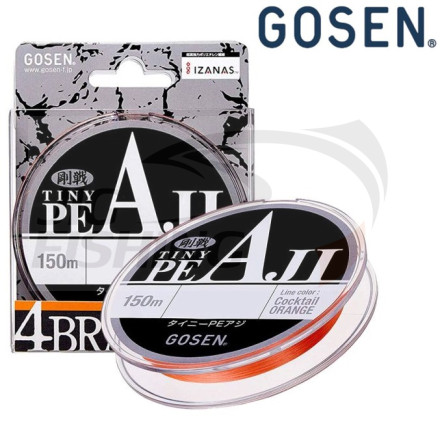 Шнур Gosen Tiny PE Aji 150м Orange #0.25 0.083mm 2.7kg