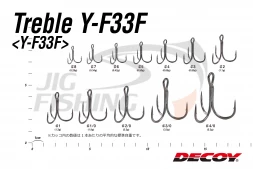 Тройной крючок Decoy Y-F33F Treble #4/0