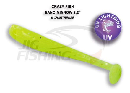 Мягкие приманки Crazy Fish Nano Minnow 2.2&quot; #06 Chartreuse