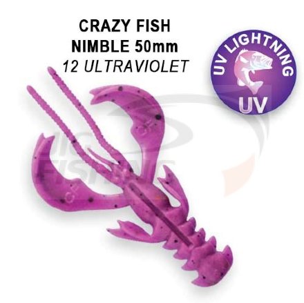 Мягкие приманки Crazy Fish Nimble Floating 3.2&quot; #12 Ultraviolet