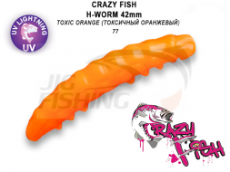 Мягкие приманки Crazy Fish MF H-Worm 1.65&quot; #77 Toxic Orange (Squid+Shrimp)