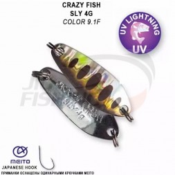 Блесна колеблющаяся Crazy Fish Sly 4gr #9.1F