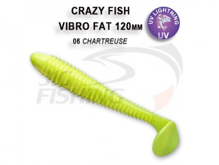 Мягкие приманки Crazy Fish Vibro Fat 5&quot; 06 Shartreuse