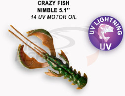 Мягкие приманки Crazy Fish  Nimble 5&quot; #14 UV Motor Oil