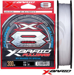 Шнур X-Braid Fulldrag X8 300m White #6 0.41mm 45kg