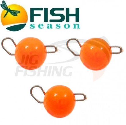 Груз чебурашка разборная Fish Season Orange вольфрам 0.6гр (4шт/уп)
