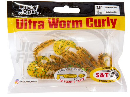 Мягкие приманки Lucky John Ultra Worm Curly 2&quot; #PA19