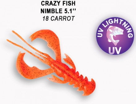 Мягкие приманки Crazy Fish  Nimble 5&quot; #18 Carrot