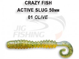 Мягкие приманки Crazy Fish Activ Slug 2&quot; 01 Olive