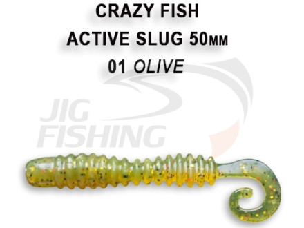 Мягкие приманки Crazy Fish Activ Slug 2&quot; 01 Olive
