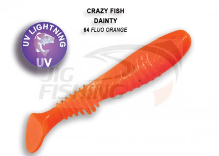 Мягкие приманки Crazy Fish Dainty 3.5&quot;  64 Fluo Orange