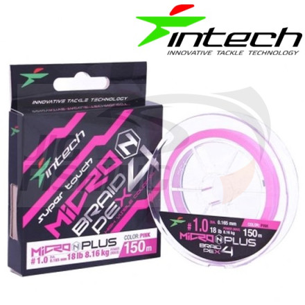Шнур плетеный Intech MicroN Plus PE x4 150m Pink #2.0 0.235mm 15.88kg