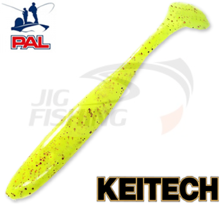 Мягкие приманки Keitech Easy Shiner 3&quot; #PAL01 Chartreuse Red Flake