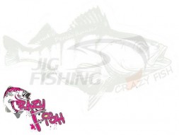 Наклейка Crazy Fish Perch Hunter 70x43mm White Clear