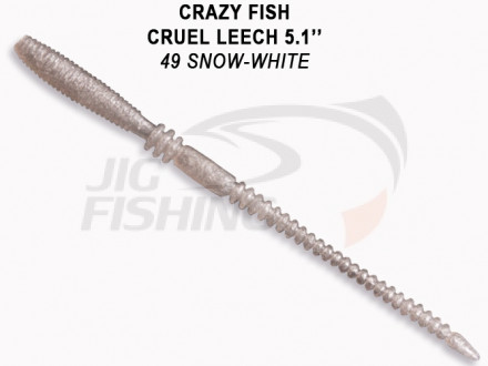 Мягкие приманки Crazy Fish  Cruel Leech 5.1&quot; #49 Snow White