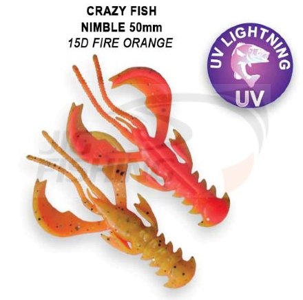 Мягкие приманки Crazy Fish Nimble Floating 3.2&quot; #15D Fire Orange