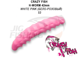 Мягкие приманки Crazy Fish MF H-Worm 1.65&quot; #53 White Pink (Squid+Shrimp)