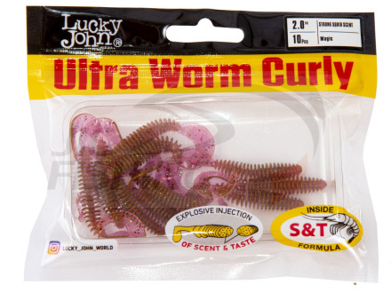 Мягкие приманки Lucky John Ultra Worm Curly 2&quot; #S14