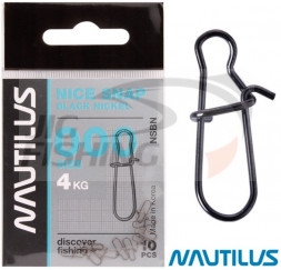 Застежка Nautilus Nice Snap Black Nickel #00 9kg (10шт/уп)