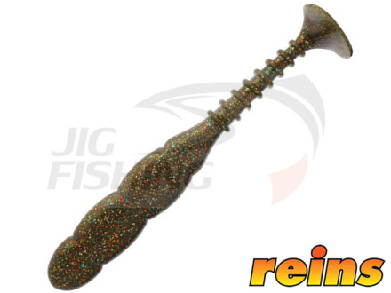 Мягкие приманки Reins Fat Rock Vibe Shad 5&quot; #009 Green Pumpkin All Stars