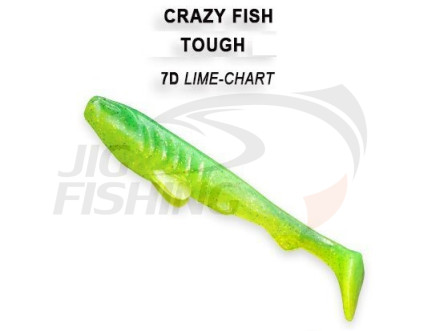 Мягкие приманки  Crazy Fish Tough 4&quot; 7D Lime Chartreuse