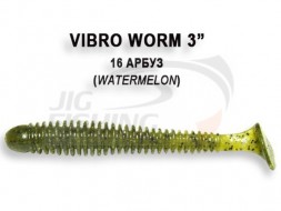 Мягкие приманки Crazy Fish Vibro Worm 3&quot; #16 Watermelon