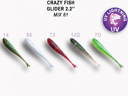 Мягкие приманки Crazy Fish Glider 2.2&quot;  Mix 81
