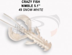 Мягкие приманки Crazy Fish  Nimble 5&quot; #49 Snow White