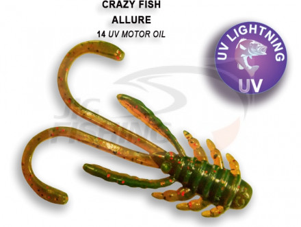 Мягкие приманки Crazy Fish Allure 1.6&quot;  14 UV Motor Oil