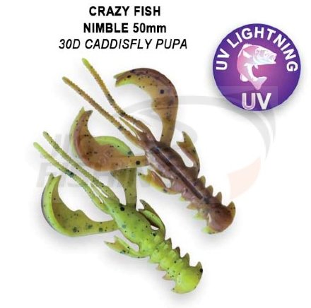 Мягкие приманки Crazy Fish Nimble Floating 3.2&quot; #30D Caddisfly Pupa